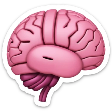 cerebro rosa normal minimalista e interrogación dentro sticker