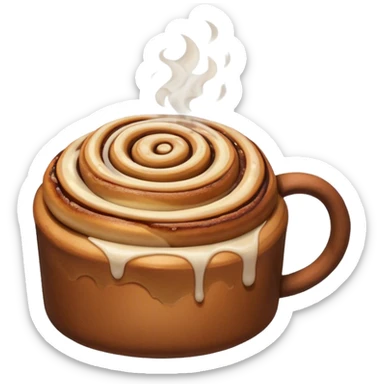 cinnabon cinnamon roll and coffee sticker