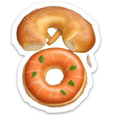 a bagel with lox sticker
