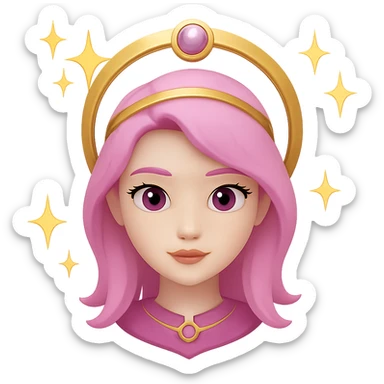 Add sparkles around the angel, keep the background transparent. The style should remain consistent with the original image's look. sticker