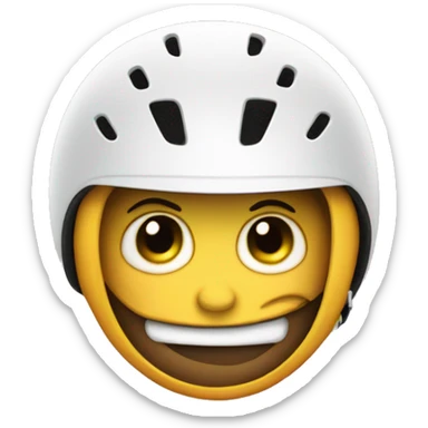 drooling emoji with bike helmet on   sticker