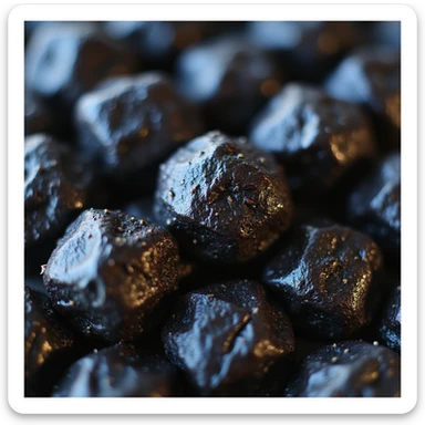 realistic black candy with a holographic sheen, photorealistic style sticker