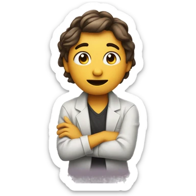 person shrugging their shoulders with palms facing outward, in the universally recognizable "I don't know" gesture sticker