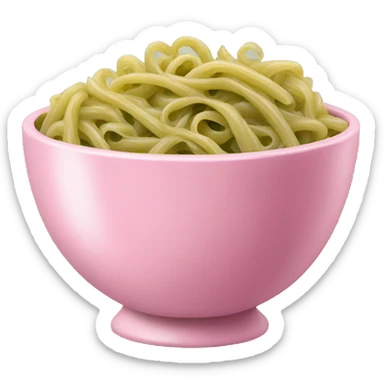 large pink bowl full of pesto pasta sticker