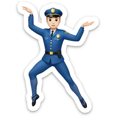 white male cop doing ballet sticker