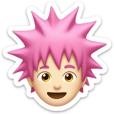pink spiky hair japanese boy, cheering. From jjk sticker