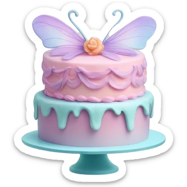 Fairy pastel cake sticker