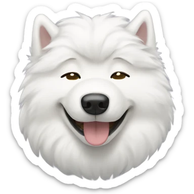 happy  derpy samoyed with eyes shut sticker