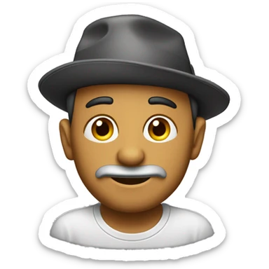 hombre calvo con gorra pensando sticker