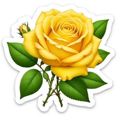 big bouquet Sunshine Yellow Tea Rose, luxuriant, leaf, bud sticker