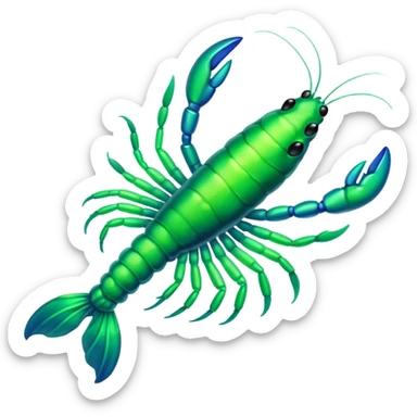 emoji of a headless glowing green shrimp sticker