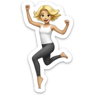 Blond girl dancing in leggings sticker