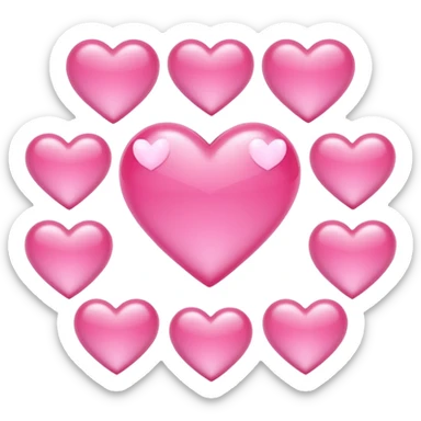 Many pink sailor moon hearts  sticker