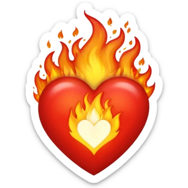 Coração em chamas sticker