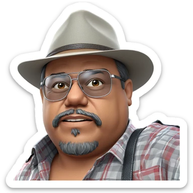 charming man in plaid shirt sticker