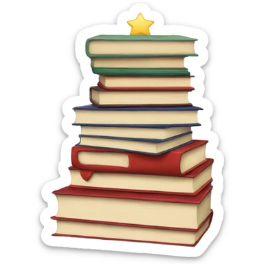 Stack of Books Christmas  sticker