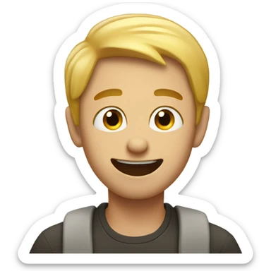 Guy saying yeesh while waving hand in front of neck  sticker