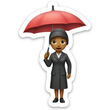 Nanny with umbrella  sticker