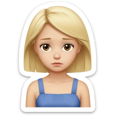 A ugly girl with a blonde hair sticker