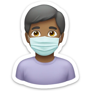 pastel purple paper face mask sticker