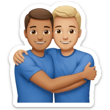 two men hugging sticker