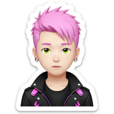 Cute Edgy Attractive Asian Anime Punk Neon Male Character sticker
