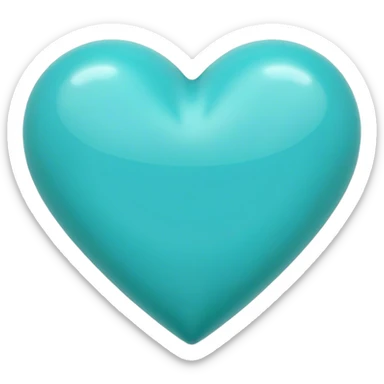 turquoise heart sticker