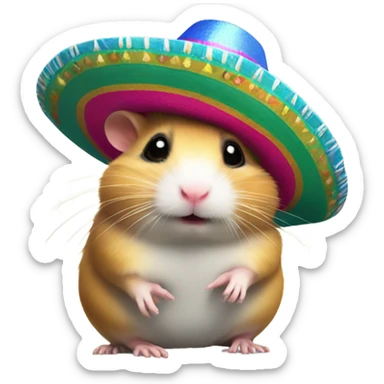Hamster wearing sombrero  sticker