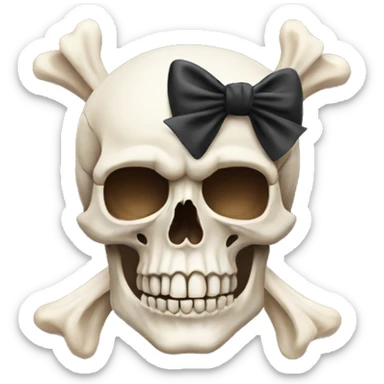 Skull with bow sticker