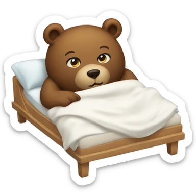Bear in a bed sticker