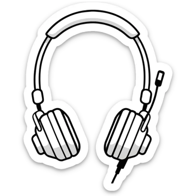 White head phones  sticker