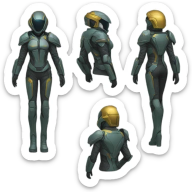 futuristic Galactic Vanguard Jackets armored sticker