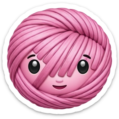 Rolled Yarn Ball pink sticker
