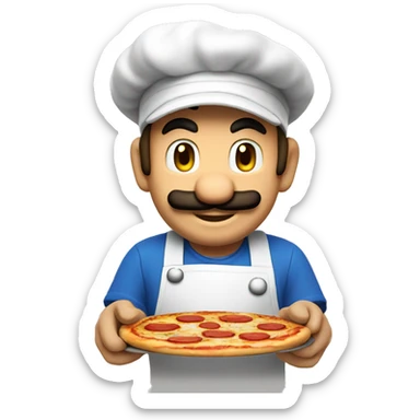 Mario cooking pizza sticker