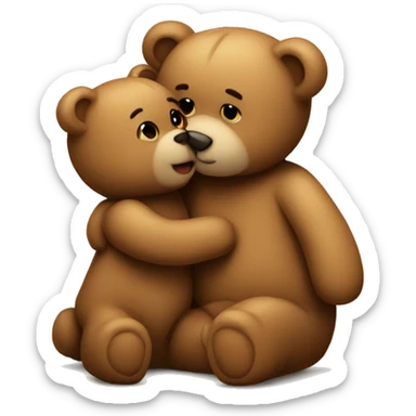 teddy bear kissing other teddy bear sticker