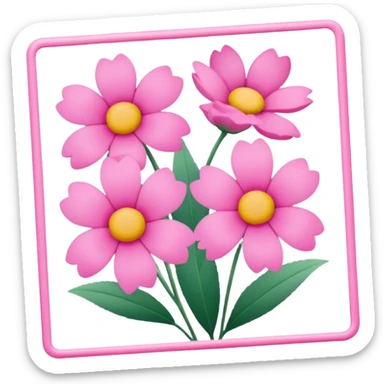 Polaroid photo of pink flowers sticker