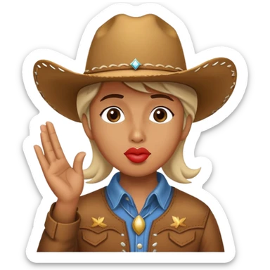 Blow kisses wearing cowboy hat  sticker