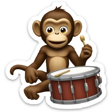 Cymbal-banging monkey toy sticker