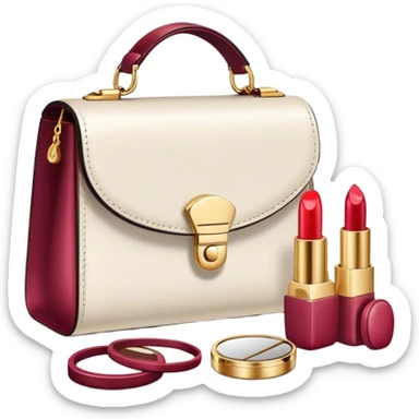 stylish handbag with accessories sticker