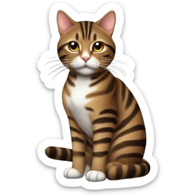 brown tabby cat smoking a cigarette  sticker