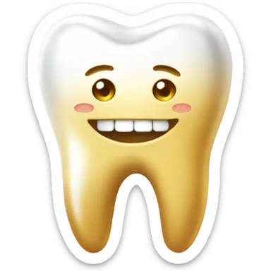 I want to make a tooth with a golden tooth and a smile  sticker