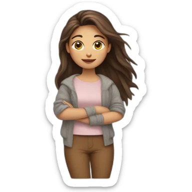 Girl on alpaga sticker