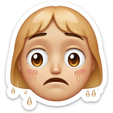 Sad face with tears coming out  sticker