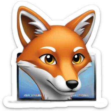 fox programming on a macbook sticker