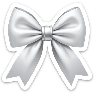 white sakura with a silver bow sticker