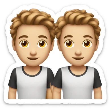 runner boy twins white brown hair sticker