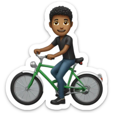 young man on bike sticker