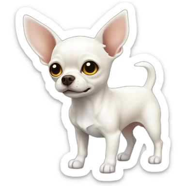 Perrito chihuahua blanco con amarillo sticker