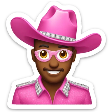 Bedazzled pink cowboy hat  sticker