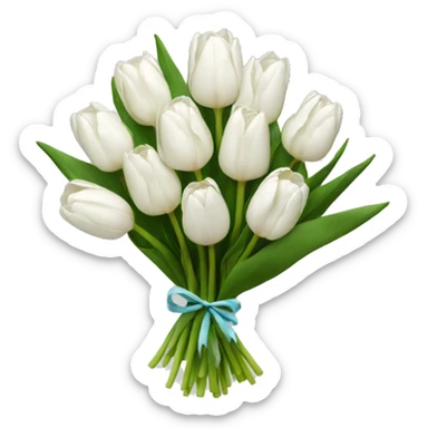 white tulip bouquet  sticker